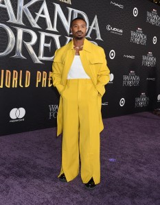 Michael B. Jordan at the world premiere of Marvel Studios’ “Black Panther: Wakanda Forever” held at the Dolby Theatre on October 26, 2022 in Los Angeles, California.