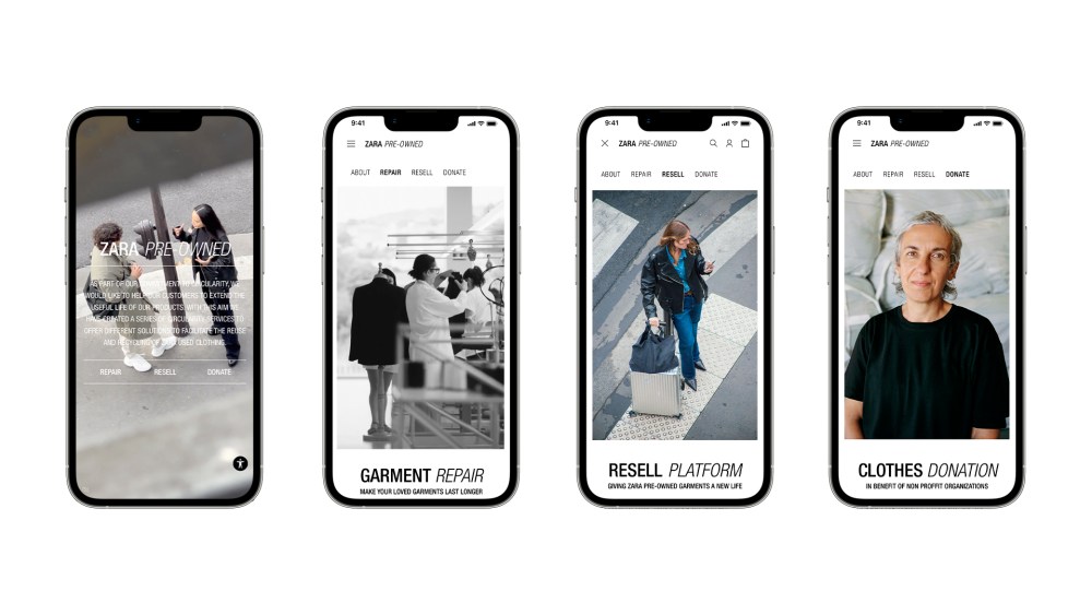 Zara's pre-owned repair resale sustainability program.