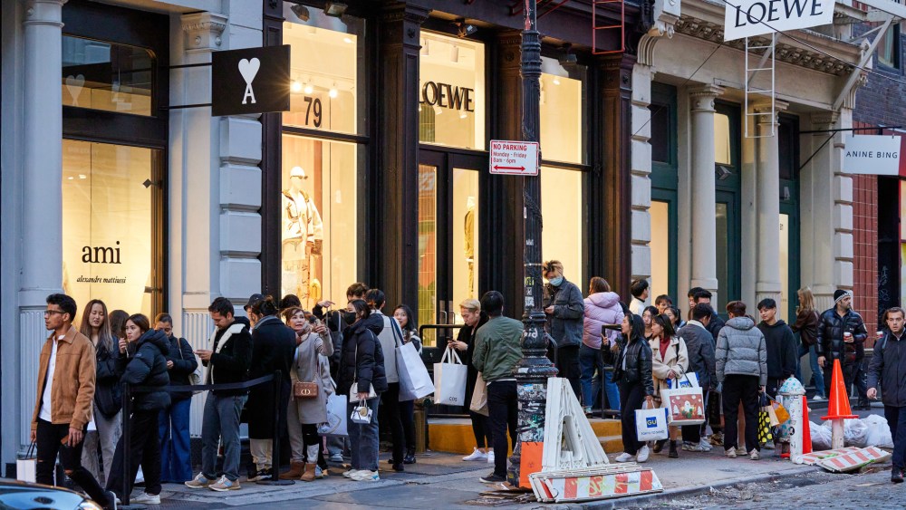 The Black Friday shopping scene in SoHo, New York City.