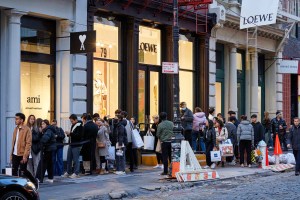 The Black Friday shopping scene in SoHo, New York City.