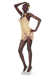 Area’s embroidered crystal bow mini dress, available at Area.nyc.