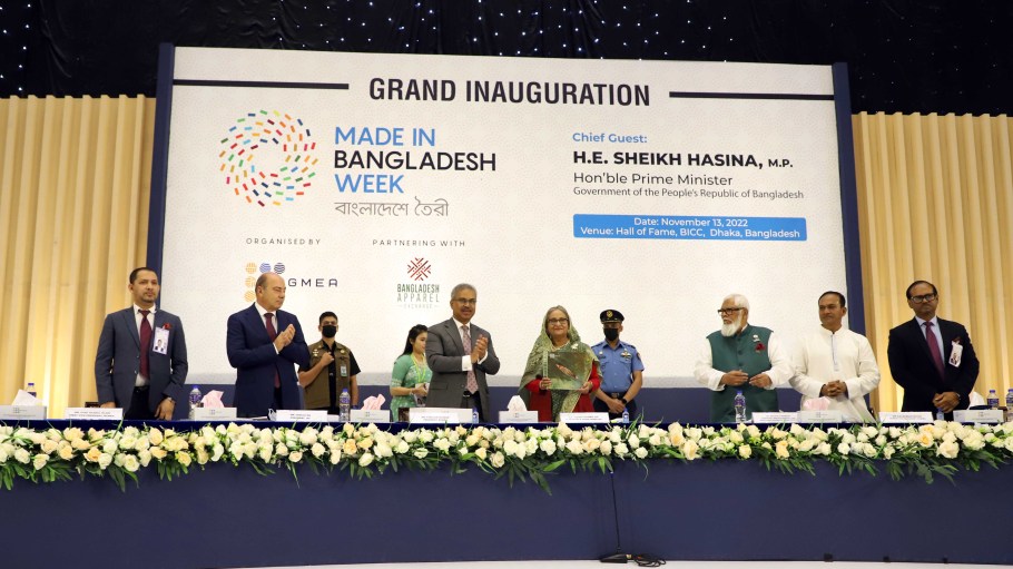 Prime Minister Sheikh Hasina kicks off Made in Bangladesh Week in November 2022.