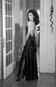 Dalma Callado in a slip dress from the Fernando Sanchez Fall 1987 Loungewear collection.
