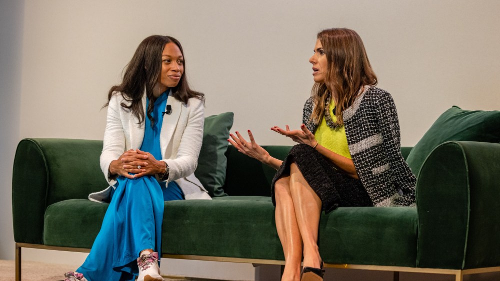Allyson Felix and Montse Suarez.