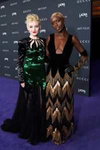 LOS ANGELES, CALIFORNIA - NOVEMBER 05: Julia Garner and Jodie Turner-Smith, both wearing Gucci, attend the 2022 LACMA ART+FILM GALA Presented By Gucci at Los Angeles County Museum of Art on November 05, 2022 in Los Angeles, California. (Photo by Presley Ann/Getty Images for LACMA)