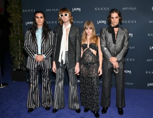 Ethan Torchio, Thomas Raggi, Victoria De Angelis, and Damiano David of Måneskin at the 2022 LACMA Art+Film Gala held at LACMA on November 5, 2022 in Los Angeles, California.