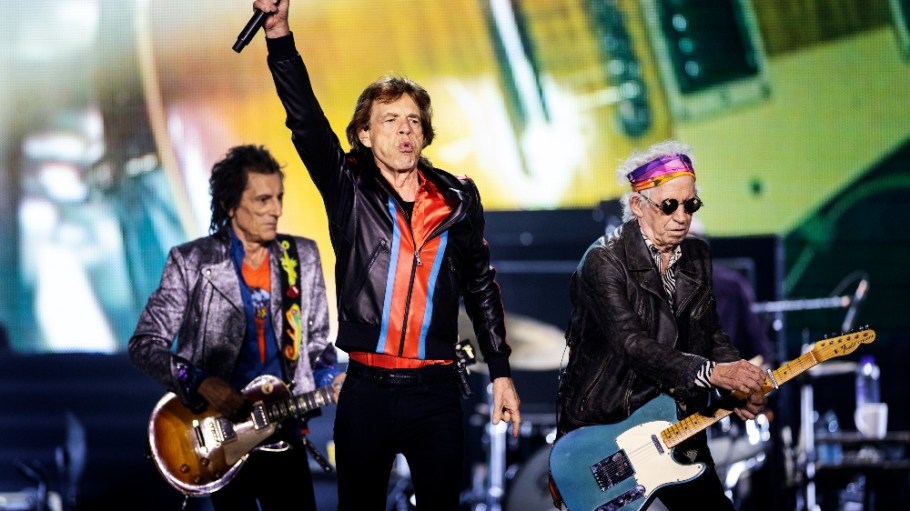 The Rolling Stones perform on stage during a concert as part of their 'Stones Sixty European Tour' on July 31 in Solna, Sweden.