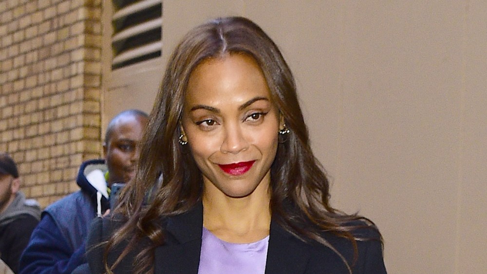 NEW YORK, NY - NOVEMBER 28: Zoe Saldana is seen outside "The View" on November 28, 2022 in New York City.(Photo by Raymond Hall/GC Images)