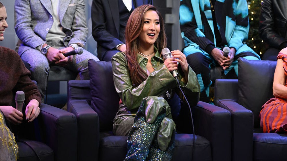 NEW YORK, NEW YORK - DECEMBER 14: Ashley Park (C) attends SiriusXM's Town Hall with the cast of 'Emily In Paris' at SiriusXM Studios on December 14, 2022 in New York City. (Photo by Noam Galai/Getty Images for SiriusXM)