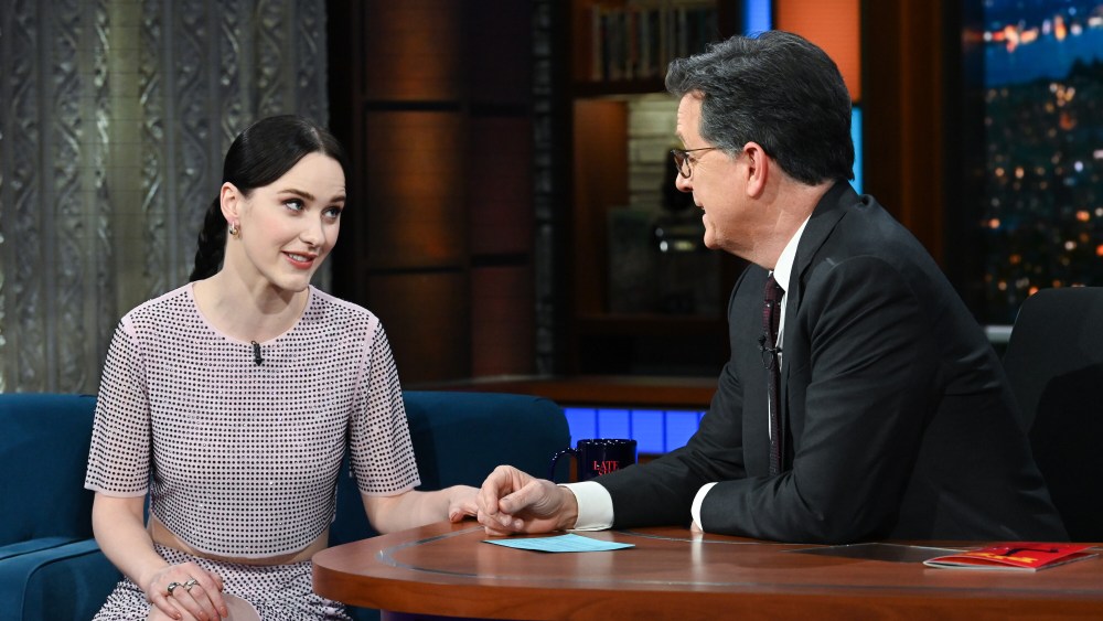 Rachel Brosnahan on the Jan. 30 episode of "The Late Show with Stephen Colbert."