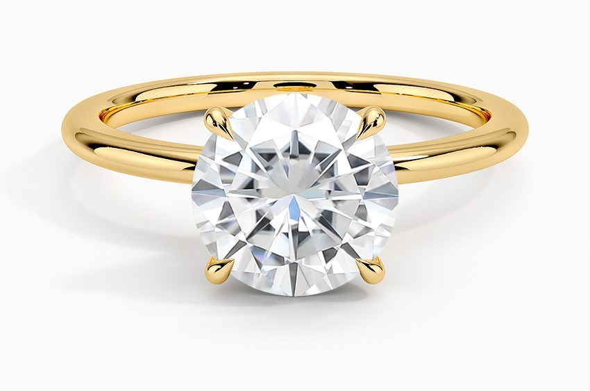 A Moissanite engagement ring by Brilliant Earth.