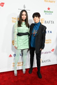 Sofia Carson and Diane Warren at the BAFTA Tea Party held at Four Seasons Hotel Los Angeles At Beverly Hills on January 14, 2023 in Los Angeles, California. at the BAFTA Tea Party held at Four Seasons Hotel Los Angeles At Beverly Hills on January 14, 2023 in Los Angeles, California.