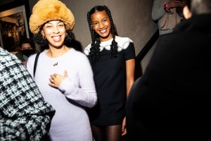 Catherine Capellan and Ebonee Davis attend as Gucci Celebrates the Premiere of Bethann Hardison & Frédéric Tcheng's Invisible Beauty at the Sundance Film Festival at Nickel Bar at Firewood on January 21, 2023 in Park City, Utah.