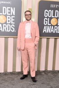 Seth Rogen at the 80th Annual Golden Globe Awards held at The Beverly Hilton on January 10, 2023 in Beverly Hills, California.