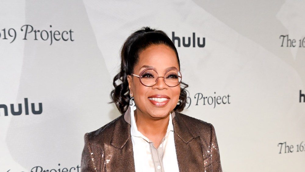 Oprah Winfrey at the Los Angeles red carpet premiere of Hulu's "The 1619 Project" held at the Academy Museum of Motion Pictures on January 26, 2023 in Los Angeles, California.