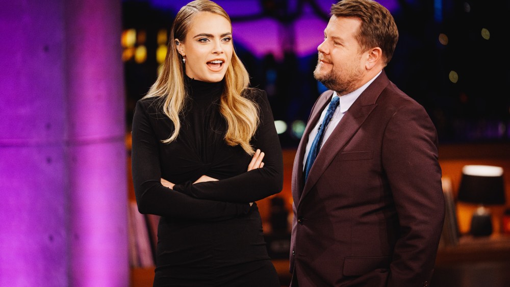 The Late Late Show with James Corden airing Monday, February 13, 2023, with guests Quinta Brunson, Cara Delevingne, and Ashton Kutcher. Photo: Terence Patrick ©2023 CBS Broadcasting, Inc. All Rights Reserved