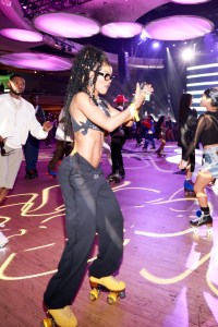 Teyana Taylor. at Interscope x Flipper's Roller Boogie Palace held at The Hollywood Palladium on February 4, 2023 in Los Angeles, California.