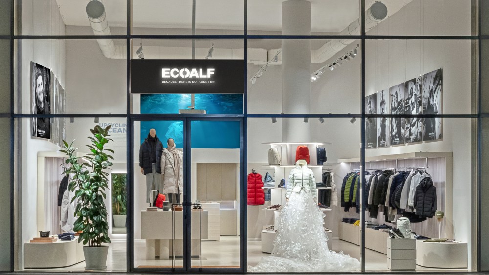 The Ecoalf flagship store in Milan's Piazza Gae Aulenti.