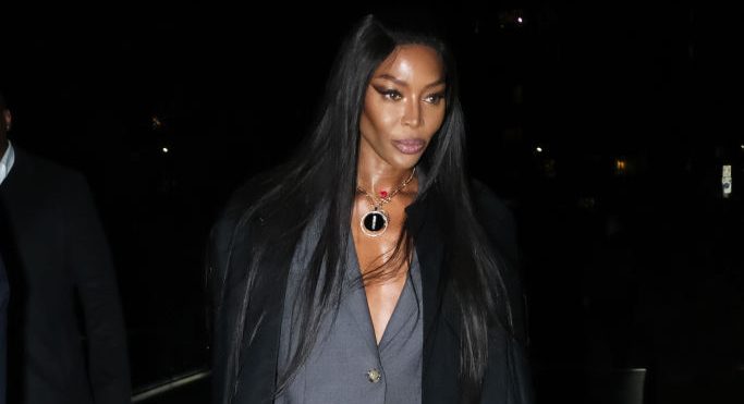 LONDON, ENGLAND - FEBRUARY 20: Naomi Campbell arrives at the Burberry Autumn Winter 2023 show during London Fashion Week at Kennington Park on February 20, 2023 in London, England. (Photo by Dave Benett/Getty Images for Burberry)
