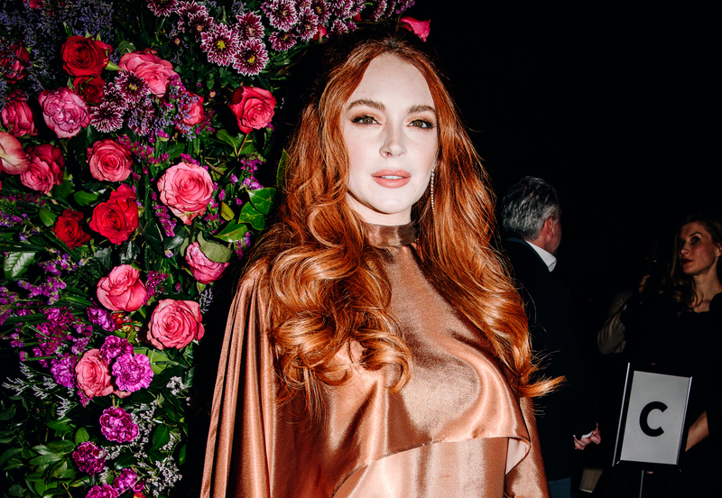 Lindsay Lohan at the Christian Siriano fall 2023 NYFW show on Feb. 9 in New York City.