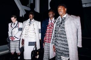 Backstage at Thom Browne RTW Fall 2023