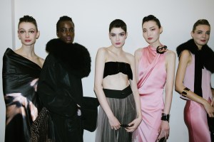 Backstage at Giorgio Armani RTW Fall 2023