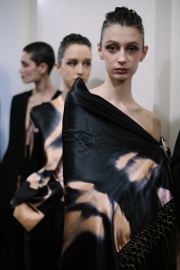 Backstage at Giorgio Armani RTW Fall 2023