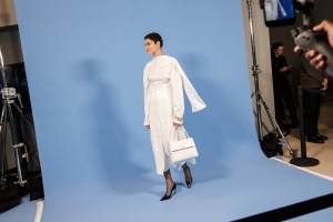 Backstage at Tory Burch RTW Fall 2023
