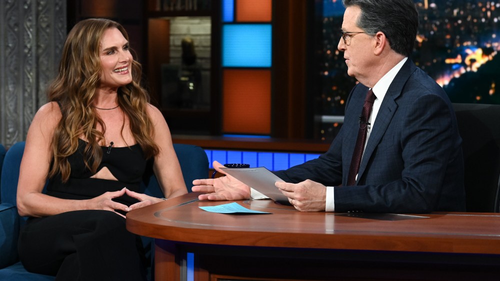 Brooke Shields on the March 30 episode of "The Late Show with Stephen Colbert".