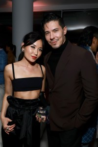 BEVERLY HILLS, CALIFORNIA - MARCH 10: (L-R) Li Jun Li and Lewis Tan pose as Vanity Fair and Richard Mille host a private cocktail party honoring A24's "Everything Everywhere All at Once" in Los Angeles at Mandarin Oriental Residences Beverly Hills on March 10, 2023 in Beverly Hills, California. (Photo by Matt Winkelmeyer/Getty Images for Vanity Fair)