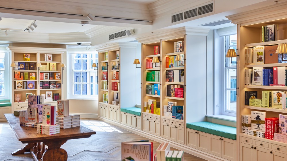 The cookbook library, part of the new, experiential food and drink hub at Fortnum & Mason.