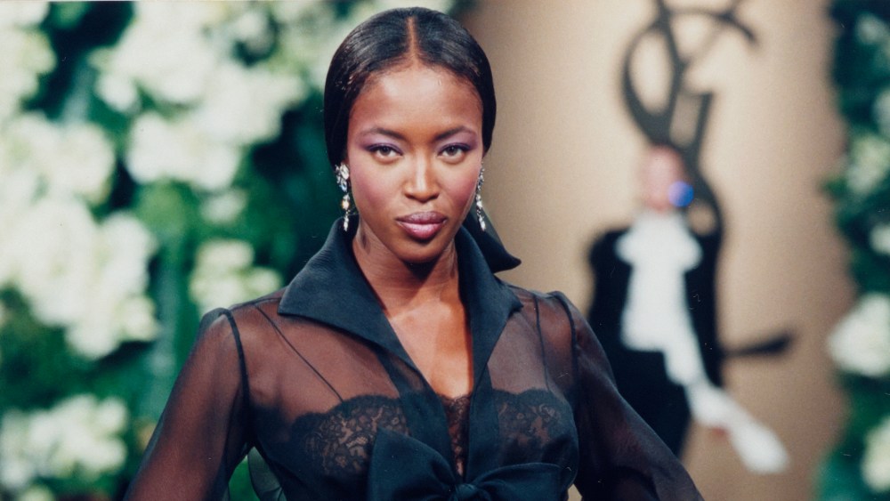Outfit worn by Naomi Campbell during Yves Saint Laurent's spring-summer 1999 haute couture show