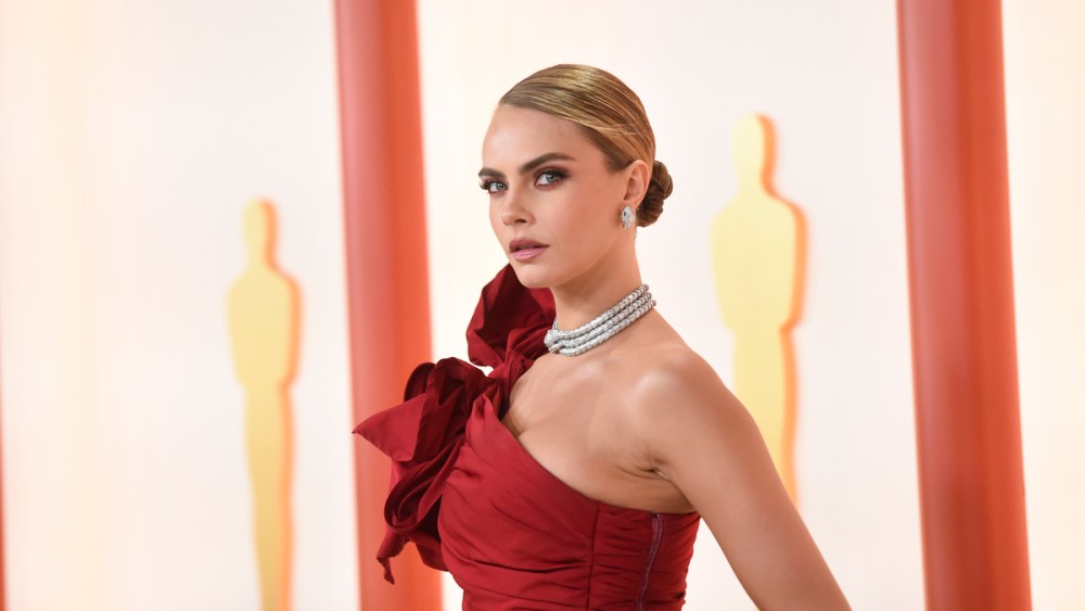 Cara Delevingne at the 95th annual Academy Awards on March 12 in Los Angeles.