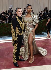 NEW YORK, NEW YORK - MAY 02: (L-R) Jeremy Scott and Megan Thee Stallion attend The 2022 Met Gala Celebrating "In America: An Anthology of Fashion" at The Metropolitan Museum of Art on May 02, 2022 in New York City. (Photo by Jamie McCarthy/Getty Images)