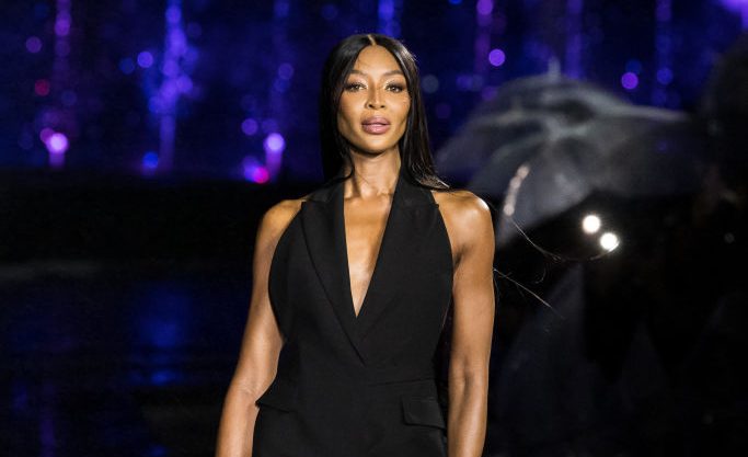 MIAMI, FLORIDA - MARCH 15: Model Naomi Campbell walks the runway during the Boss Spring/Summer 2023 Miami Runway Show at One Herald Plaza on March 15, 2023 in Miami, Florida. (Photo by Jason Koerner/Getty Images)