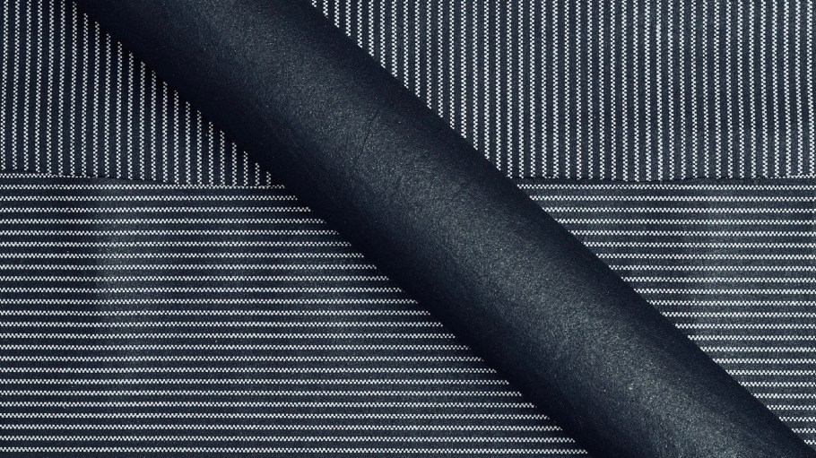 Indigo and white stripe microbial bio-fabric.