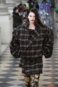 Model on the runway at Vivienne Westwood Fall 2023 Ready To Wear Fashion Show on March 4, 2023 in Paris, France.