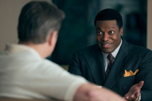Matt Damon as Sonny Vaccaro and Chris Tucker as Howard White in AIR                                              Photo: ANA CARBALLOSA                                         © AMAZON CONTENT SERVICES LLC