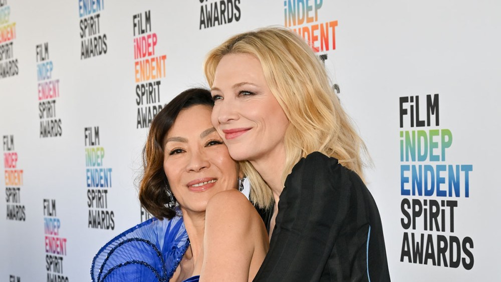 Michelle Yeoh and Cate Blanchett at the 2023 Film Independent Spirit Awards held on March 4, 2023 in Santa Monica, California.