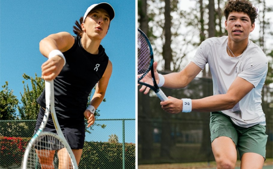 On's newest athlete signings: tennis stars Iga Świątek (L) and Ben Shelton.