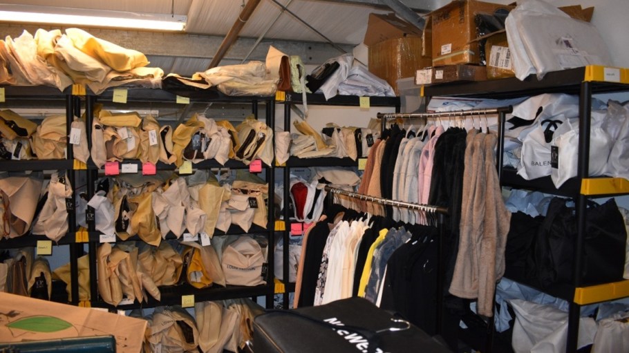 Allen's warehouse of counterfeit goods.
