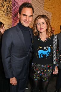 PARIS, FRANCE - JANUARY 23: Roger Federer and Mirka Federer attend the Christian Dior front row during Paris Fashion Week Haute Couture Spring Summer 2023 on January 23, 2023 in Paris, France. (Photo by David M. Benett/Dave Benett/Getty Images)