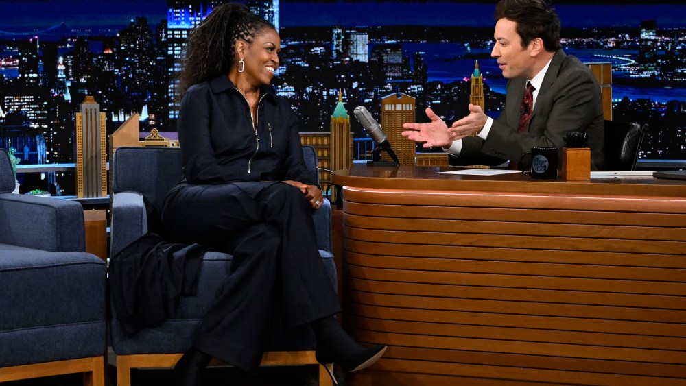 Former First Lady Michelle Obama on 'The Tonight Show Starring Jimmy Fallon' on Wednesday.