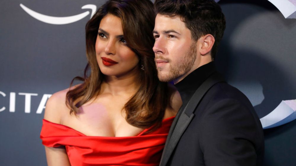 Priyanka Chopra-Jonas and Nick Jonas at the "Citadel" global premiere on April 18 in London.