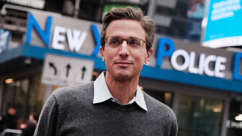 BuzzFeed CEO Jonah Peretti in Times Square in 2021.