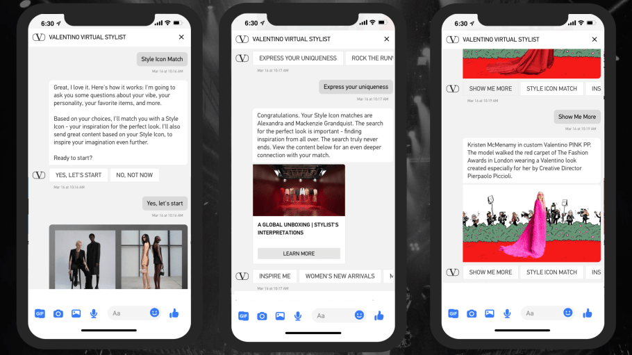 Luxury fashion brand Valentino has partnered with chat platform GameOn Technology to incorporate AI-powered chat into the Spring and Summer global activation, "Unboxing Valentino."