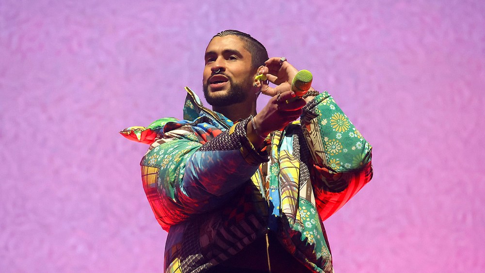 Bad Bunny performs onstage at Day 1 of Coachella’s 2023 music festival in Indio, Calif. on April 13, 2023.