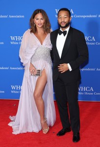Chrissy Teigen and John Legend attend the 2023 White House Correspondents' Association Dinner at Washington Hilton on April 29, 2023 in Washington, DC.