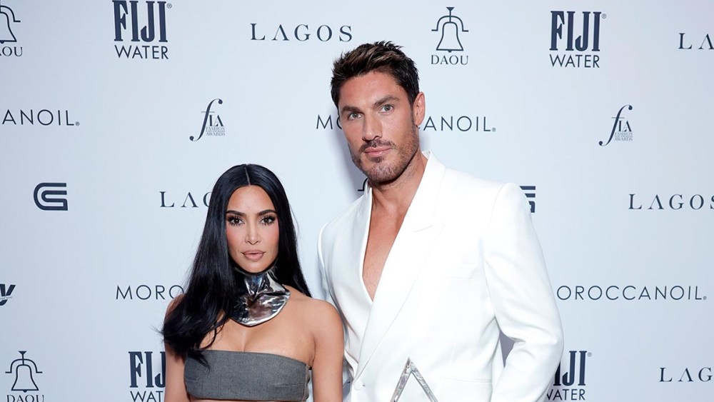 BEVERLY HILLS, CALIFORNIA - APRIL 23: (L-R) Kim Kardashian and Chris Appleton, Hair Artist of the Year Award recipient, attend The Daily Front Row's Seventh Annual Fashion Los Angeles Awards at The Beverly Hills Hotel on April 23, 2023 in Beverly Hills, California. (Photo by Stefanie Keenan/Getty Images for Daily Front Row)
