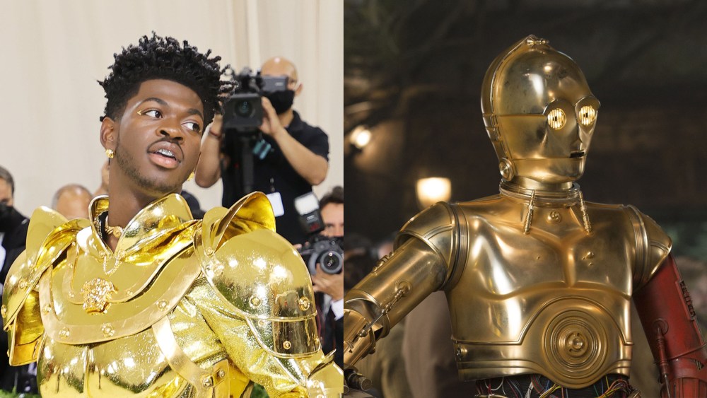 lil nas x r2d2 meme, NEW YORK, NEW YORK - SEPTEMBER 13: Lil Nas X attends the 2021 Met Gala Celebrating in America: A Lexicon of Fashion at Metropolitan Museum of Art on September 13, 2021 in New York City. (Photo by Mike Coppola/Getty Images)